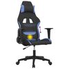 vidaXL Silla gaming de masaje tela negro y azul
