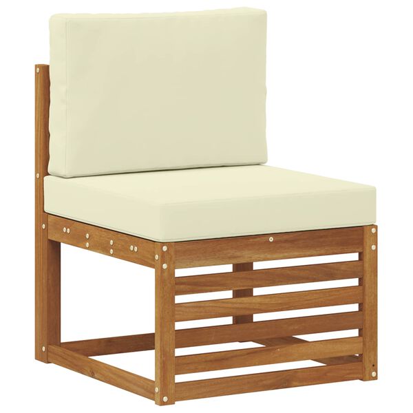 vidaXL Conjunto de sof&aacute;s de exterior con coj&iacute;n 3 pcs Natural y Crema