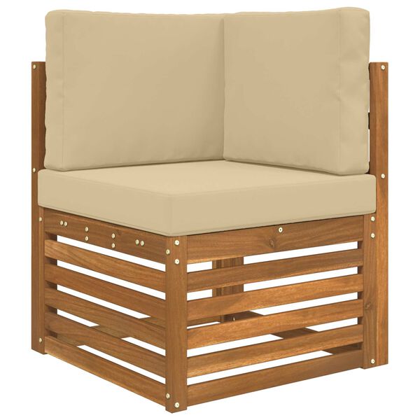 vidaXL Coj&iacute;n para sof&aacute; de exterior 3 pcs Beige Poli&eacute;ster