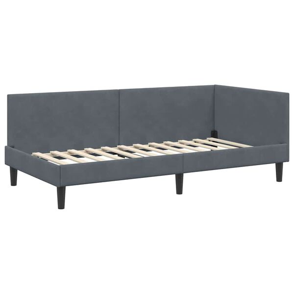 vidaXL Estructura de cama en esquina Gris oscuro 90 cm x 190 cm