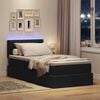 vidaXL Cama con almacenamiento y LED con LED Negro 90 x 190 cm tela
