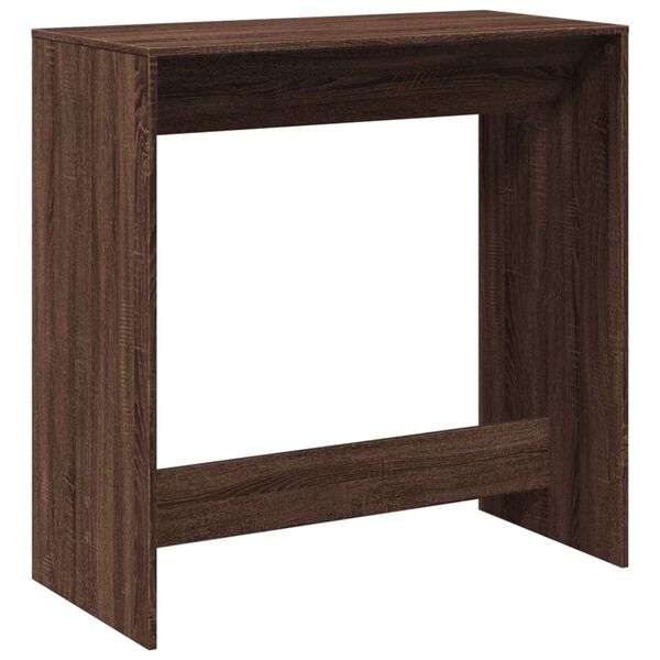 vidaXL Mesa alta de bar madera ingeniería marrón roble 102x50x103,5 cm