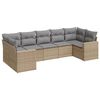vidaXL Set sof&aacute;s de jard&iacute;n 7 piezas y cojines rat&aacute;n sint&eacute;tico beige
