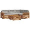 vidaXL Conjunto de sof&aacute;s de exterior 5 uds. Gris Natural y Claro