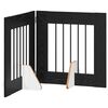 vidaXL Puerta para perros plegable con soportes 2 uds. Roble Negro