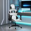 vidaXL Silla gaming cuero sint&eacute;tico blanco y negro