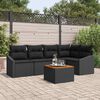 vidaXL Conjunto de sofá de jardín 6 pcs Negro