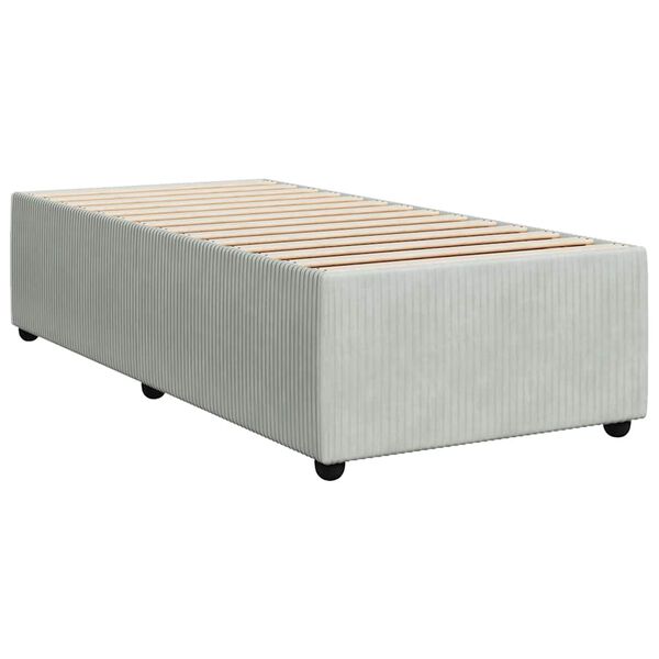 vidaXL Estructura de cama sin colch&oacute;n terciopelo gris claro 80x200 cm