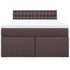 vidaXL Cama box spring con colch&oacute;n tela marr&oacute;n oscuro 140x200 cm