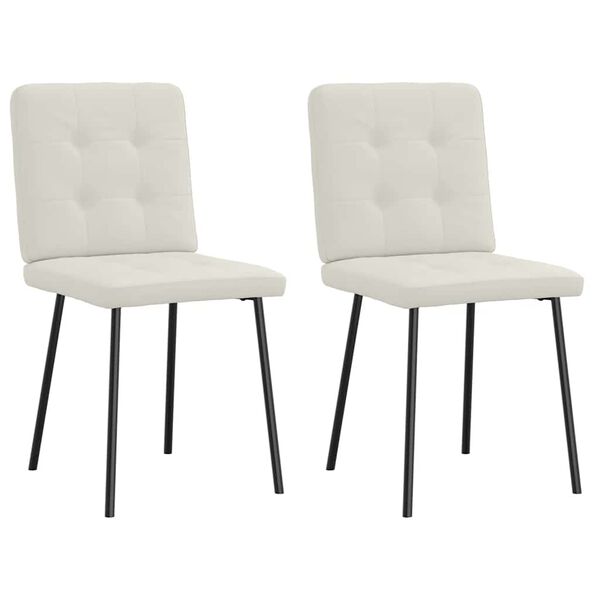 vidaXL Sillas de comedor 2 unidades terciopelo crema