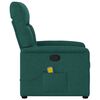 vidaXL Sillón de masaje reclinable de tela verde oscuro