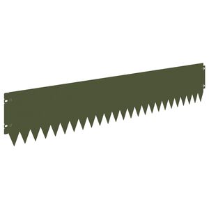vidaXL Borde de C&eacute;sped 10 uds. 103 x 20 cm Acero Verde oliva