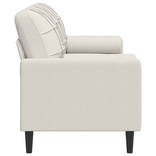 vidaXL Sof&aacute; de 3 plazas con cojines terciopelo color crema 180 cm