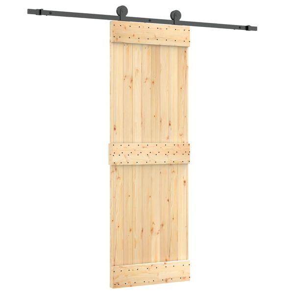 vidaXL Puerta corredera con herrajes madera maciza de pino 70x210 cm