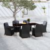vidaXL Juego de comedor para jardín 7 piezas negro