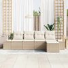 vidaXL Conjunto de sofá de jardín 5 pcs Beige ratán sintético