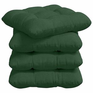 vidaXL Cojines para asiento 4 pcs Verde oscuro 45 x 45 cm Tela de pana