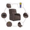 vidaXL Sillón de masaje reclinable cuero sintético marrón