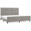 vidaXL Estructura de cama sin colch&oacute;n terciopelo gris claro 200x200 cm