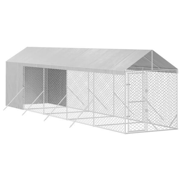 vidaXL Perrera de exterior con toldo acero galvanizado plata 2x10x2,5m