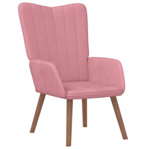 vidaXL Sill&oacute;n de relax de terciopelo rosa