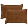 vidaXL Funda de almohada 2 uds. HOUTEN Marr&oacute;n Claro 50 x 80 cm Franela