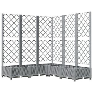 vidaXL Jardinera con enrejado PP gris claro 120x120x121,5 cm