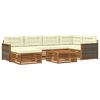 vidaXL Conjunto de sof&aacute;s de exterior 7 uds. Natural y Crema