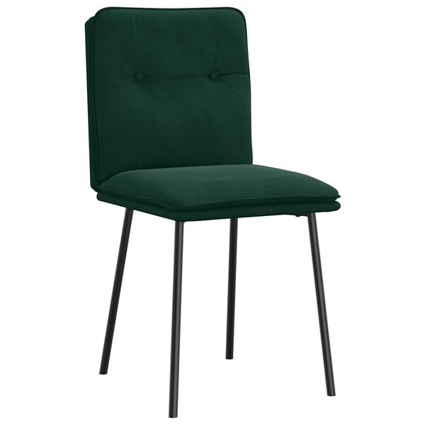 vidaXL Sillas de comedor 2 unidades terciopelo verde oscuro