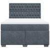 vidaXL Cama box spring con colch&oacute;n terciopelo gris oscuro 140x200 cm