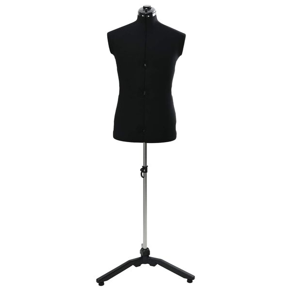 vidaXL Forma de vestido ajustable femenina Negro 37.5-45.5 pulgadas