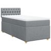 vidaXL Cama box spring con colch&oacute;n tela gris claro 80x200 cm