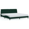 vidaXL Estructura de cama con LED sin colch&oacute;n terciopelo verde oscuro 200x200cm