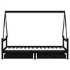 vidaXL Estructura cama infantil y cajones madera pino negro 90x190 cm