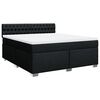 vidaXL Cama box spring con colch&oacute;n tela negro 180x200 cm