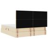 vidaXL Cama con almacenamiento Crema 200 x 200 cm Cuero sint&eacute;tico