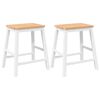 vidaXL Sillas de bar 2 uds madera maciza blanca caucho
