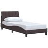 vidaXL Estructura de cama sin colch&oacute;n Hanko tela marr&oacute;n oscuro 90x200 cm