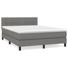 vidaXL Cama box spring con colchón tela gris oscuro 140x200 cm