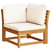 vidaXL Sof&aacute; de jard&iacute;n de esquina y cojines acacia maciza 73x73x65 cm