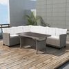 vidaXL Set de muebles de jardín 3 pzas y cojines ratán sintético gris