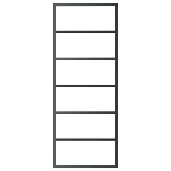 vidaXL Puerta corredera con herrajes ESG vidrio y aluminio 76x205 cm