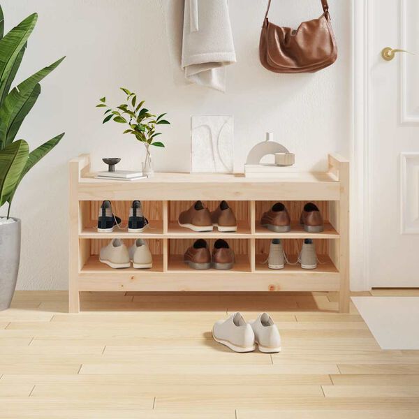 vidaXL Banco de recibidor madera maciza de pino 110x40x60 cm