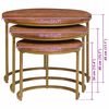 vidaXL Mesas de Caf&eacute; Nido 3 pcs Madera maciza de mango y acero