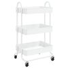 vidaXL Carrito de cocina 3 niveles acero blanco 43x34x79 cm