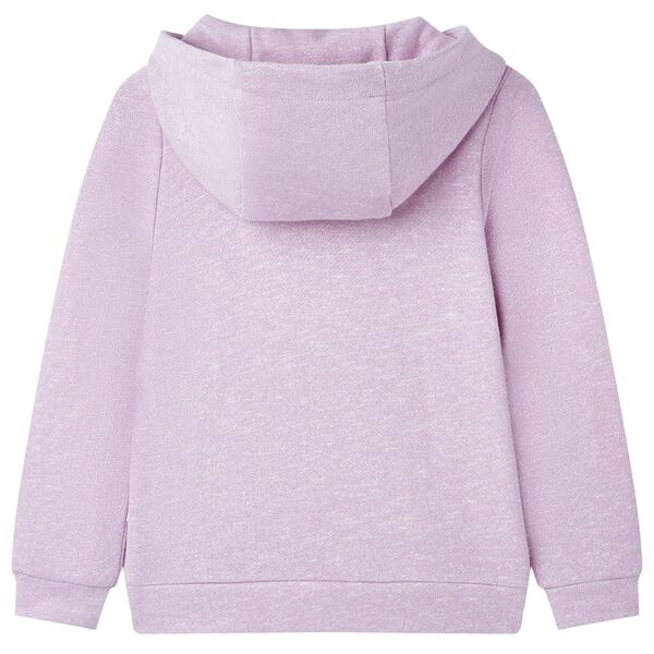 Sudadera infantil con capucha y cremallera lila mezcla 128