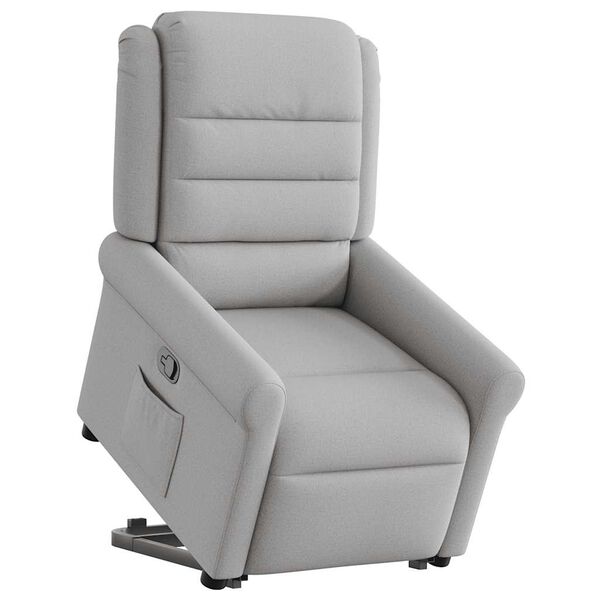 vidaXL Sill&oacute;n reclinable elevable de tela gris nube