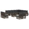 vidaXL Conjunto de sof&aacute;s de jard&iacute;n 13 uds. Gris y Gris Oscuro
