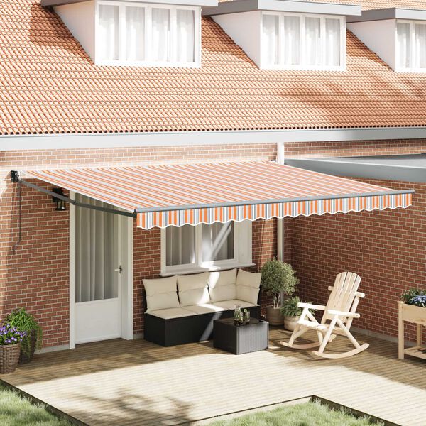 vidaXL Toldo Retráctil Multicolor 450 x 300 cm Poliéster y Aluminio
