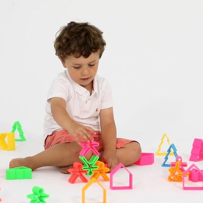 dëna Juego de juguetes de silicona para niños Neon 6 piezas